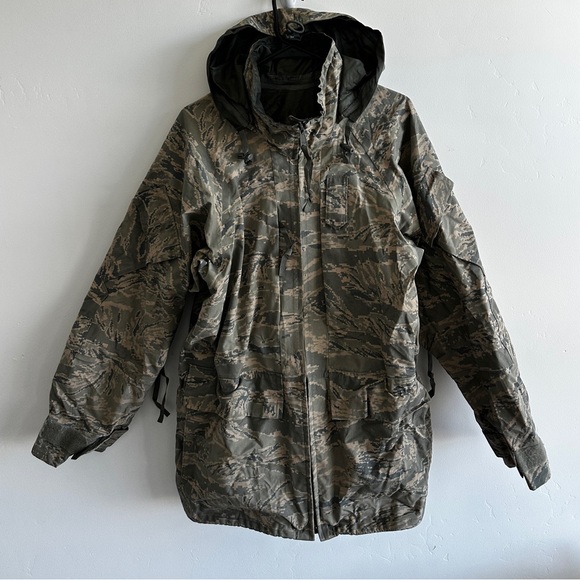 USAF APECS ABU Digital Tiger Stripe Camo Parka Jacket GoreTex - Medium Long
